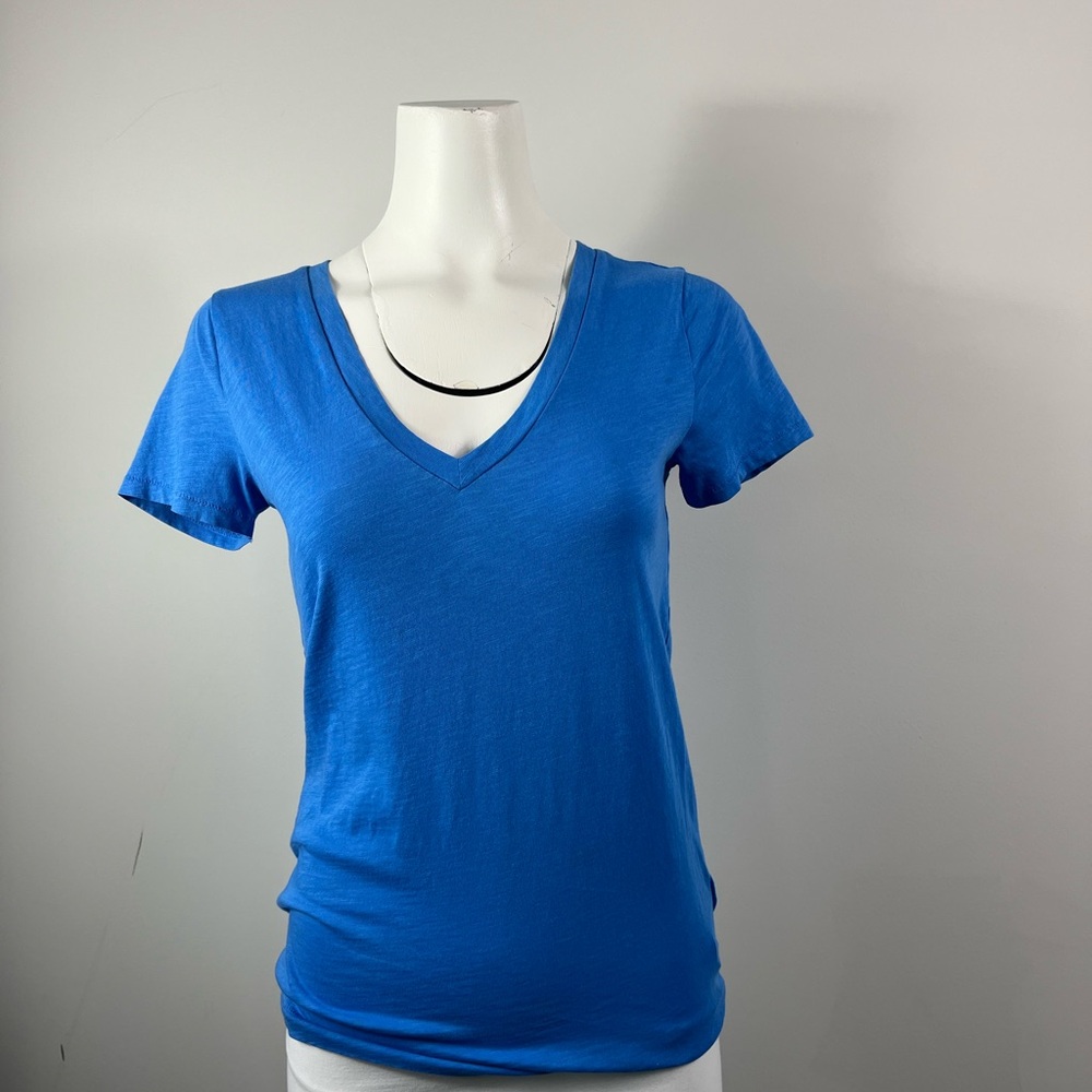 J. Crew Women's V-Neck Tee in Bright Blue